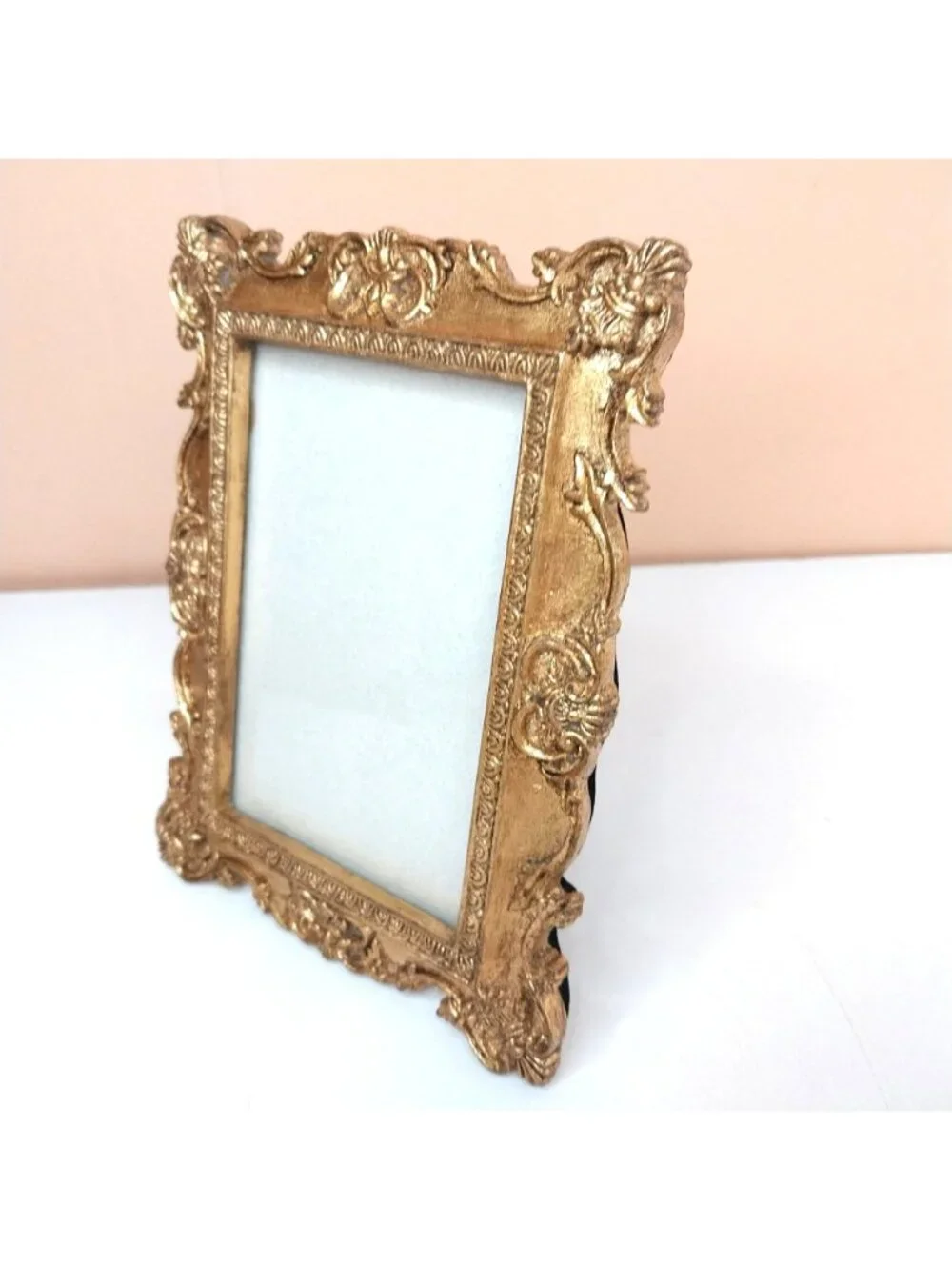 Vintage Baroque Gold Picture Frame 3.5 x 5 Ornate Gold Tabletop Display